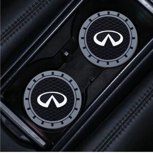 Infinity car cup Coasters in black and gray. Set of 2 NWT